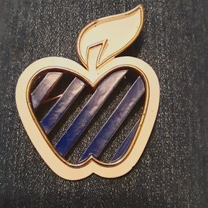 Crown Trifari Vintage Fruit Brooch-Era 1955-1969 White&Navy Rare